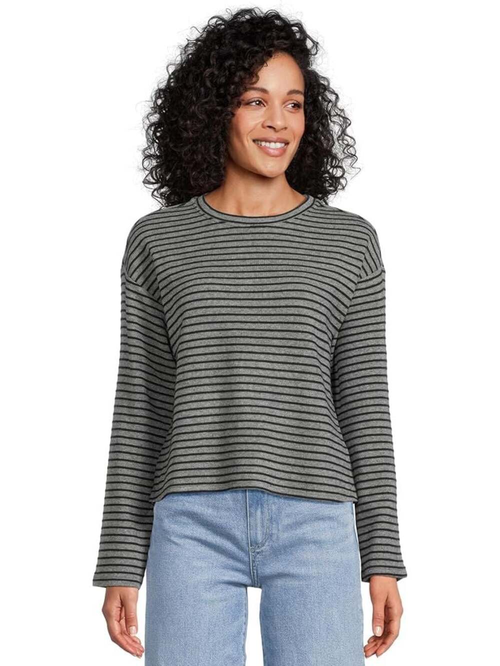 NWT Sanctuary Textured Ottoman Popover Long Sleeve in Heather Gray Small